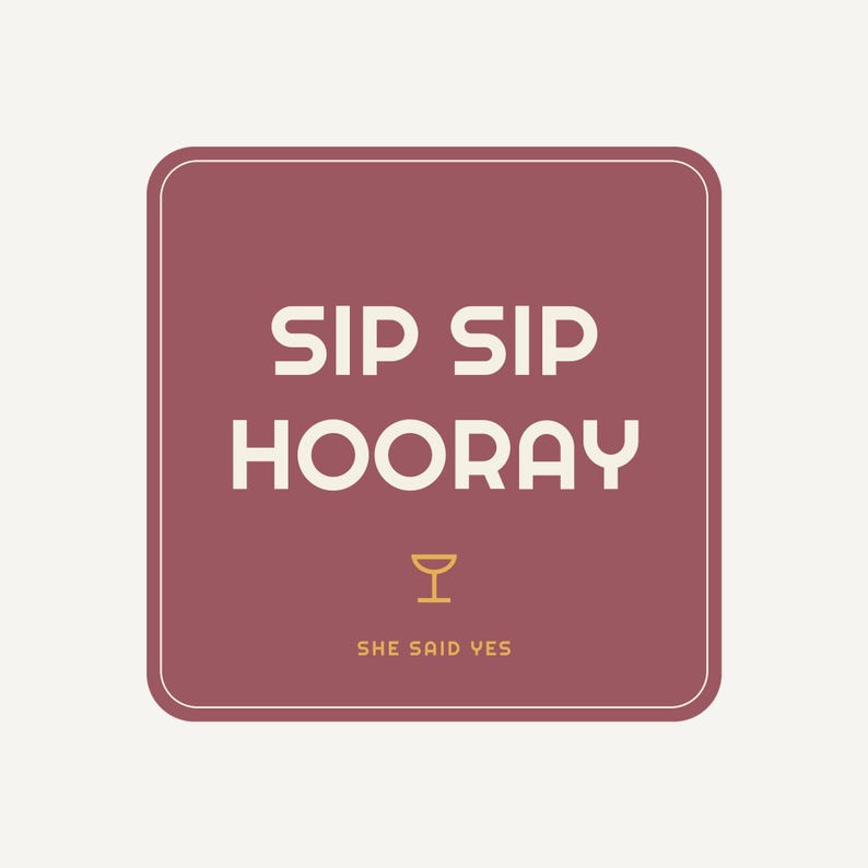 Funda para latas "Sip Sip Hooray" para despedida de soltera, enfriador de latas divertido para despedida de soltera, funda para bebidas para despedida de soltera, regalo para la futura novia. imagen 3