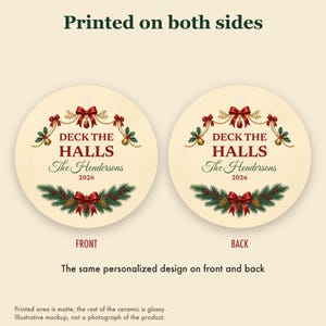 Deck the Halls Christmas Ornament, Classic Garland Custom Family Name Ceramic 2026 image 8