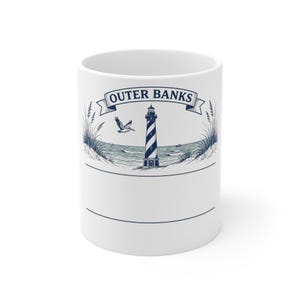 Taza personalizada para reunión familiar en Outer Banks, taza de café con nombre personalizado, regalo grupal a juego imagen 1