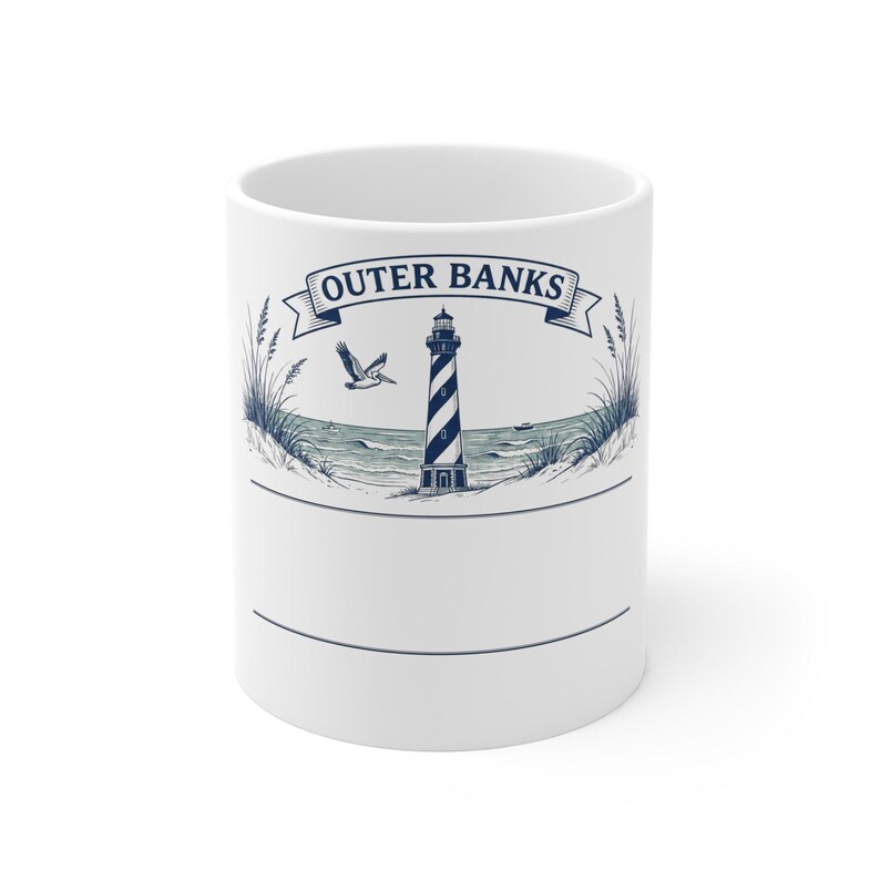 Taza personalizada para reunión familiar en Outer Banks, taza de café con nombre personalizado, regalo grupal a juego imagen 1