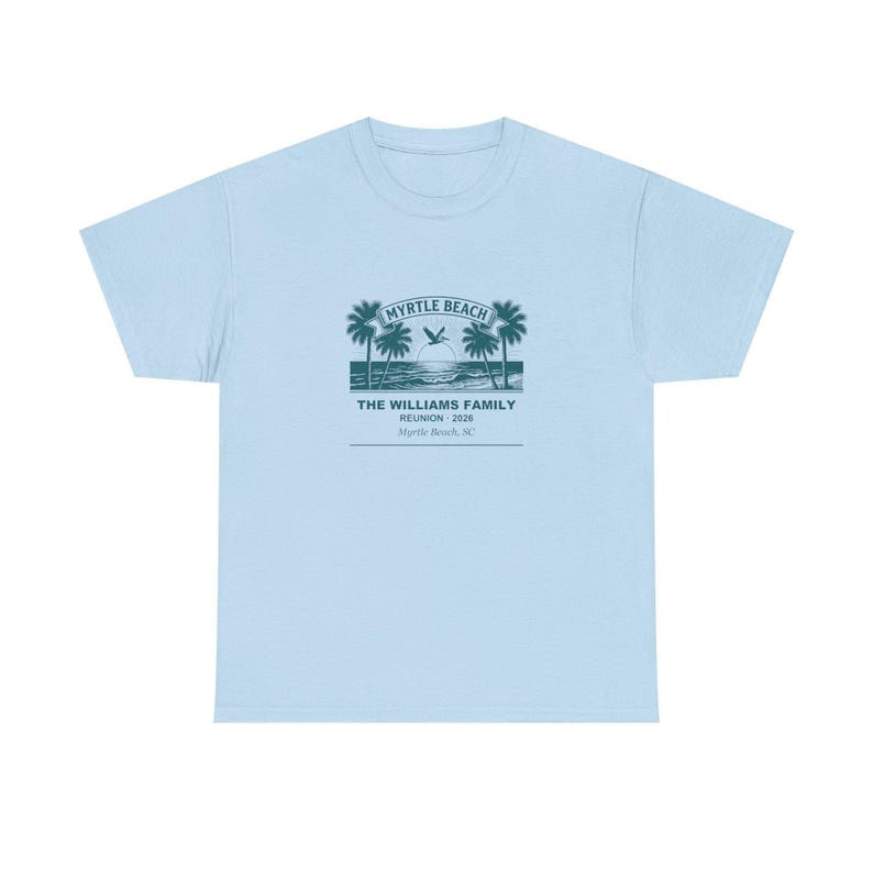 Family Reunion 2026 Shirt Myrtle Beach, Custom Name Matching Group Tee, Personalized Beach Vacation T-Shirt, Family Gathering Gift Idea image 2