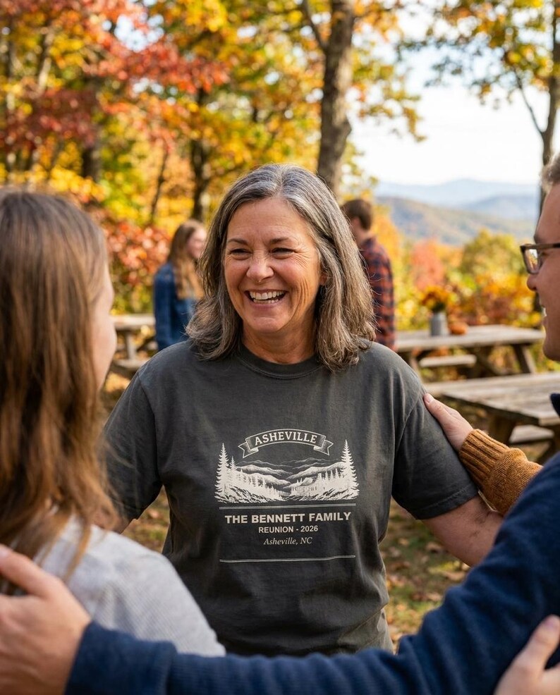 Family Reunion Shirt Asheville 2026 Personalized, Custom Name Matching Group Tee 画像 1