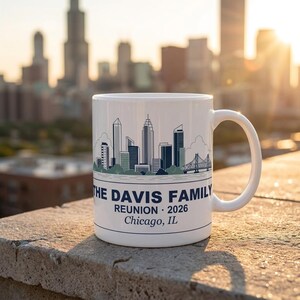 Gepersonaliseerde mok familiereünie, aangepaste koffiekop skyline stad, aandenken 2026 afbeelding 7