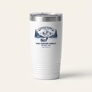 Estes Park Family Reunion Tumbler, Personalized 2026 Custom Name, Rocky Mountain Trip Keepsake Gift image 1