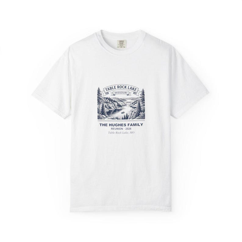 Camiseta de reunión familiar de Table Rock Lake 2026, camiseta con nombre personalizado, conjunto a juego para viaje a los Ozarks, regalo para vacaciones en el lago, ropa para reuniones familiares. imagen 1