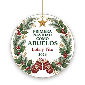 Primera Navidad Como Abuelos Ornament, Spanish Grandparents Names Ceramic 2026 image 2