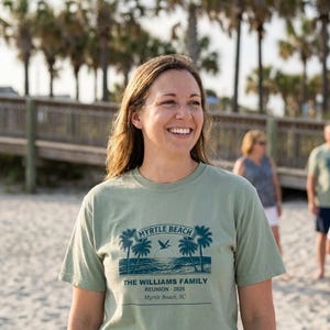 Myrtle Beach Family Reunion Shirt 2026, Personalized Custom Name Matching Family Tee, Reunion Vacation Group Tee, Beach Trip Family Gift zdjęcie 1
