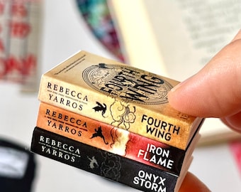 Mini Fourth Wing Books (set of 3 mini books) | Miniature Tiny Bookshelves Quality Bookish Decor Library Accessories cute fantasy empyrean