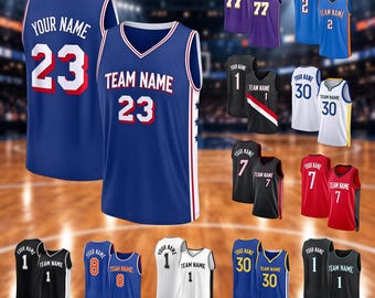 Custom Basketball Jersey, Personalized Name & Number Team Uniform, Any Color Mesh Basketball Shirt, Adult Youth Custom Sports Gift