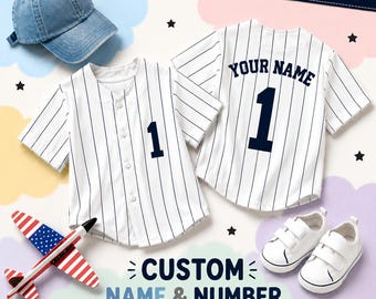 Personalized Kids Baseball Jersey, Custom Baseball Jersey, First Birthday Baseball Jersey, Toddler Baseball Jersey, Baseball First Birthday