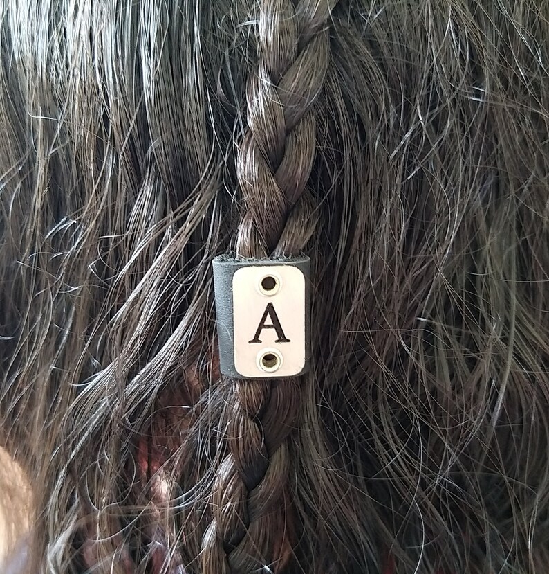 Sterling Silver Letter Leather Hair Bead Rasta Beads Hair Etsy