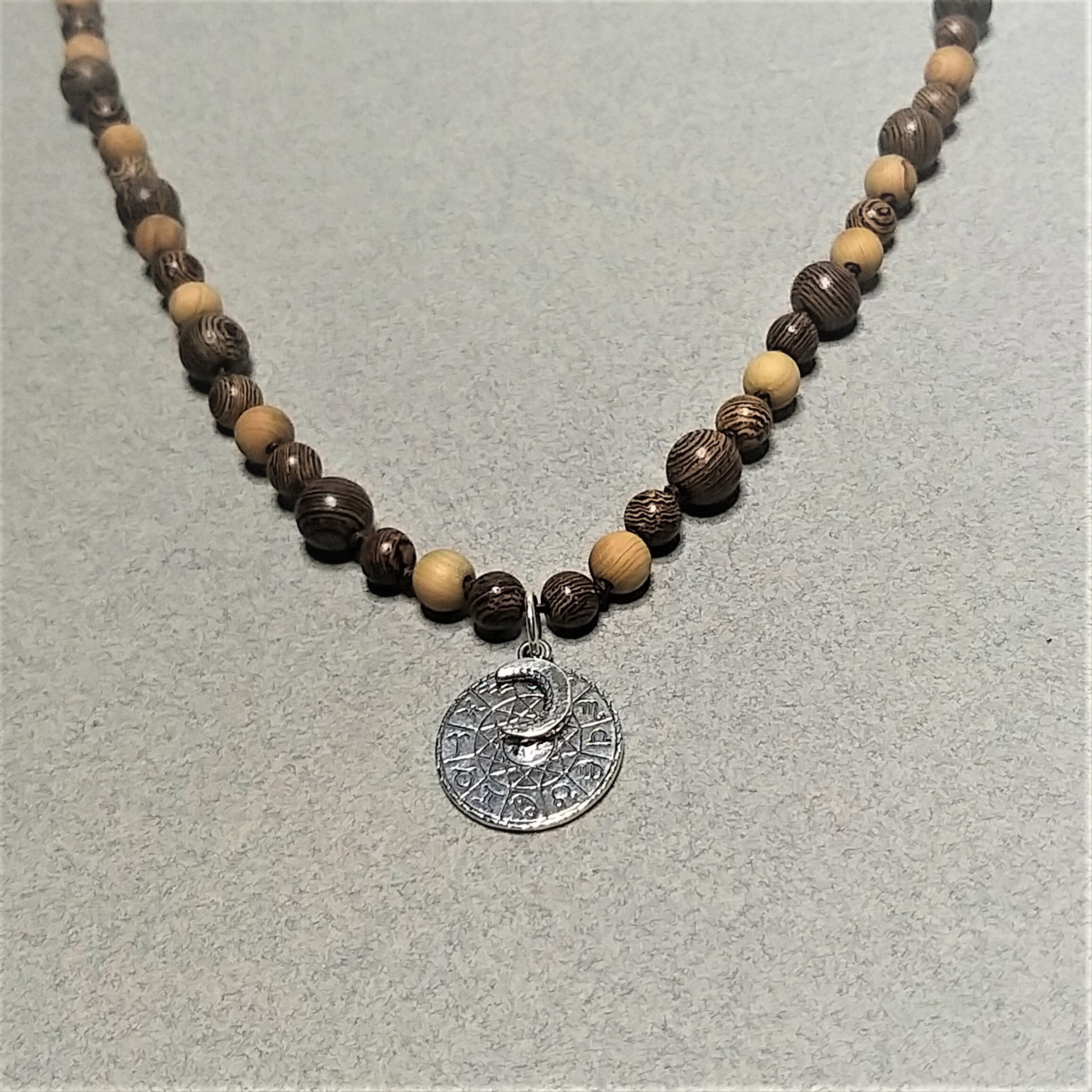 Set Collier Et Bracelet En Argent 925 Avec Perles De Bois Rudraksha - Style Naturel Astrologique