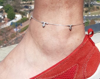 Sterling Silver Anklet, Silver Chain Anklet, Dainty Anklet, Delicate Anklet, Beach Jewelry, Silver Anklet Bracelet, Anklets For Women
