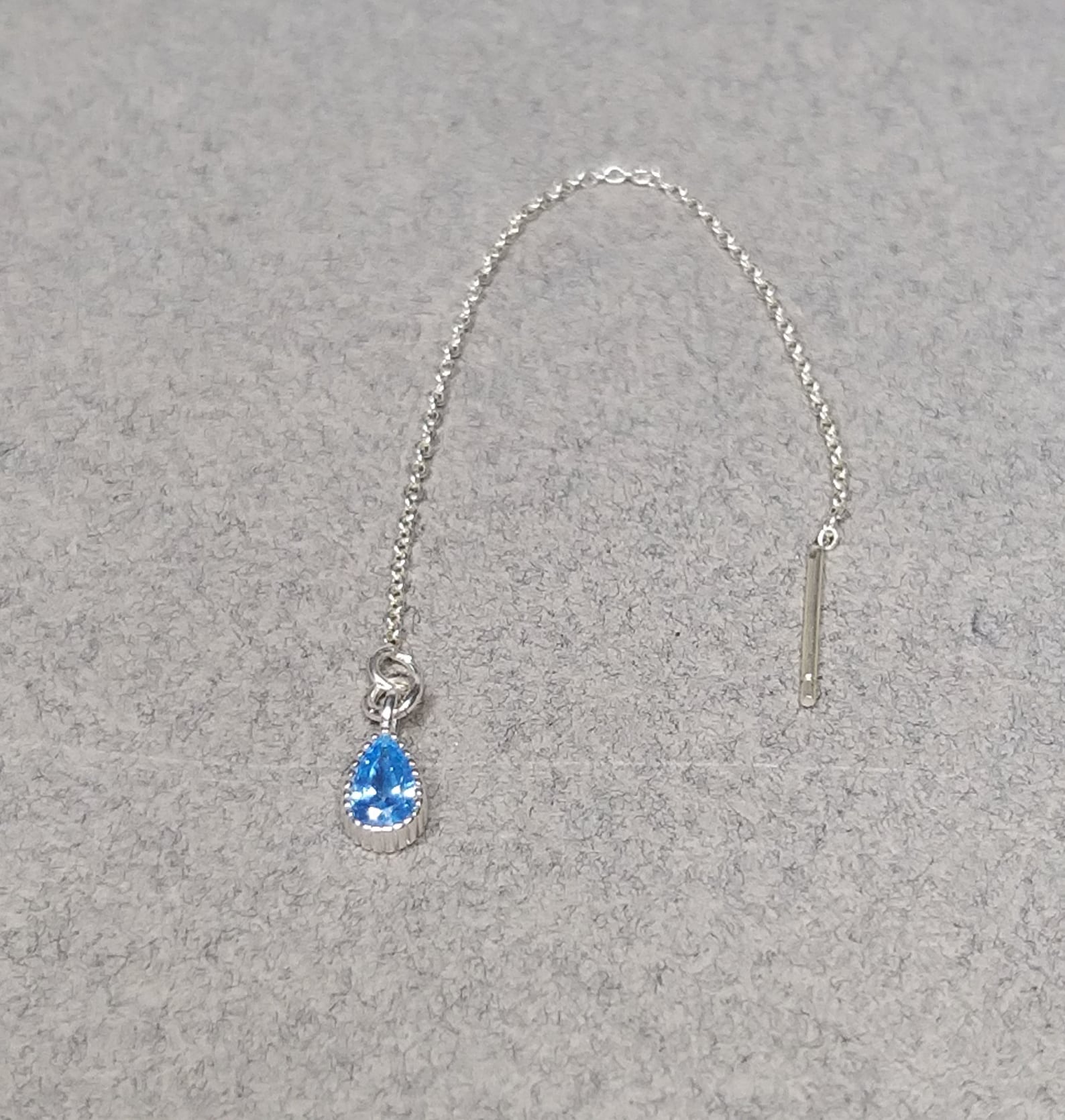 Double Piercing Thread Earring Two Holes Earring Sterling Etsy