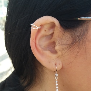 Criss Cross Sterling Silver Ear Cuff, No Piercing Ear Cuff