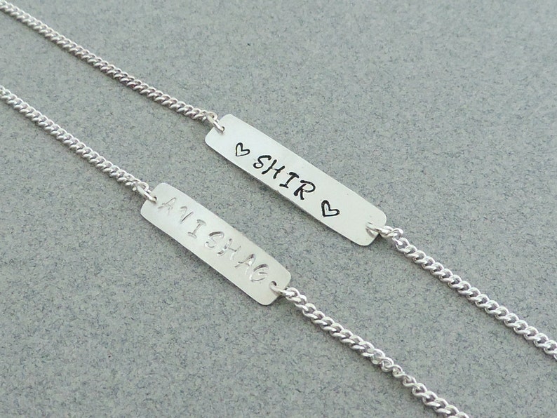 Engrave Name Bracelet Engrave Letter Bracelet Sterling Etsy