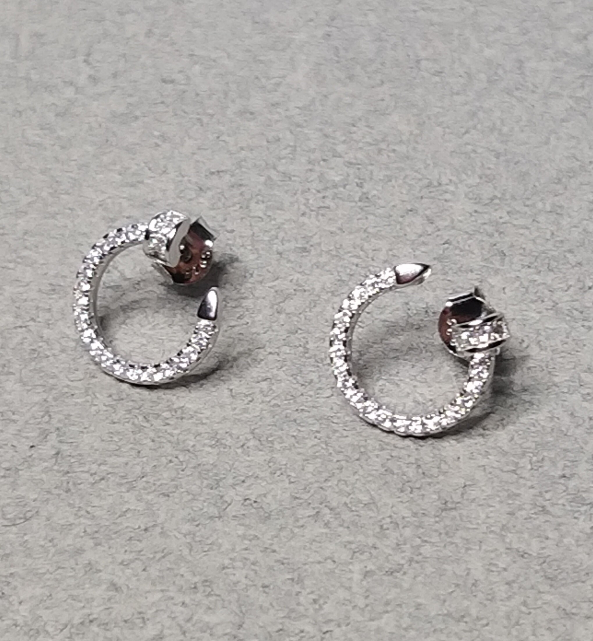Open Circle CZ Stud Earrings Sterling Silver Circle Stud | Etsy