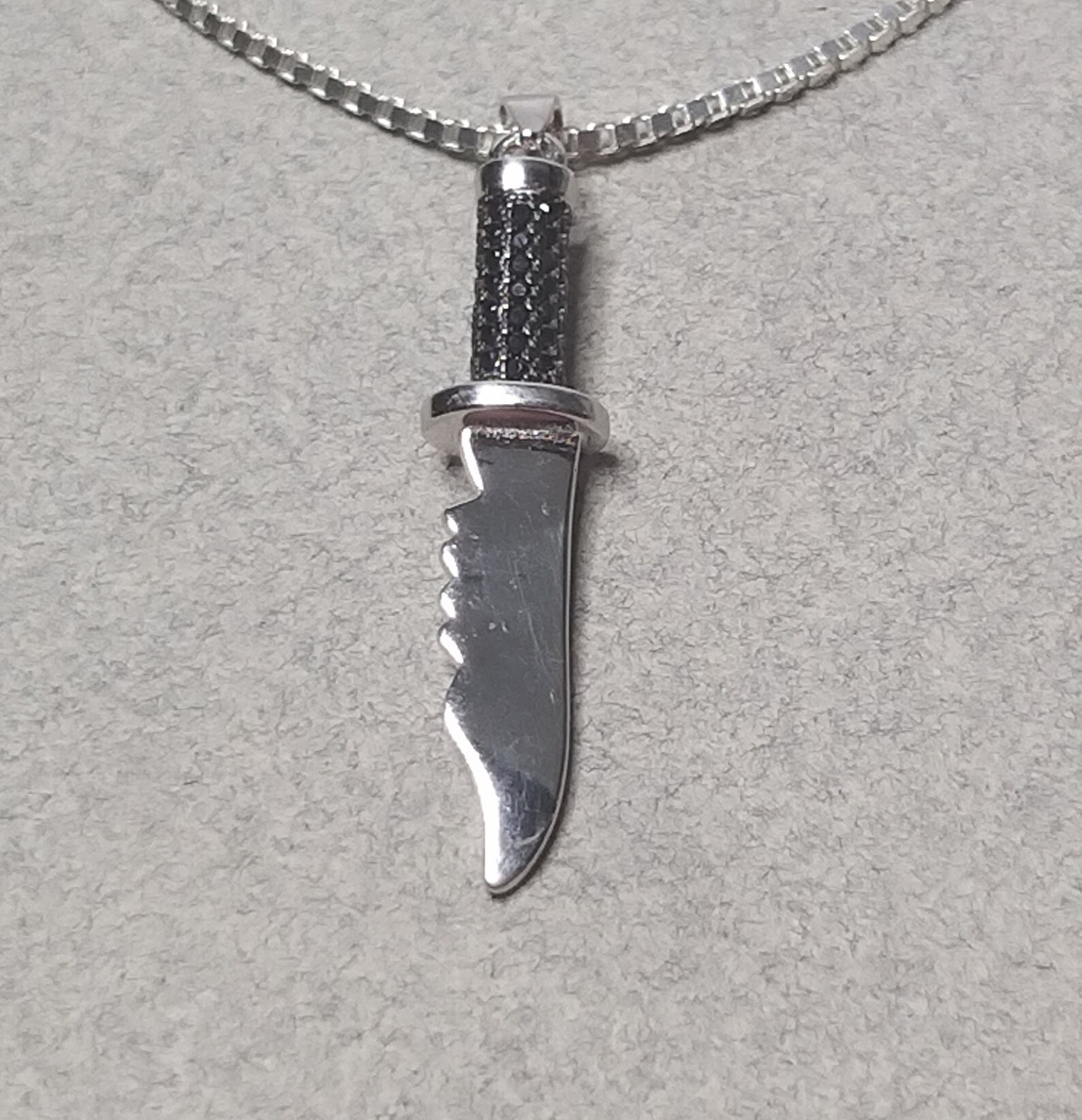 Mens Sterling Silver Knife Necklace Combat Military Knife Etsy