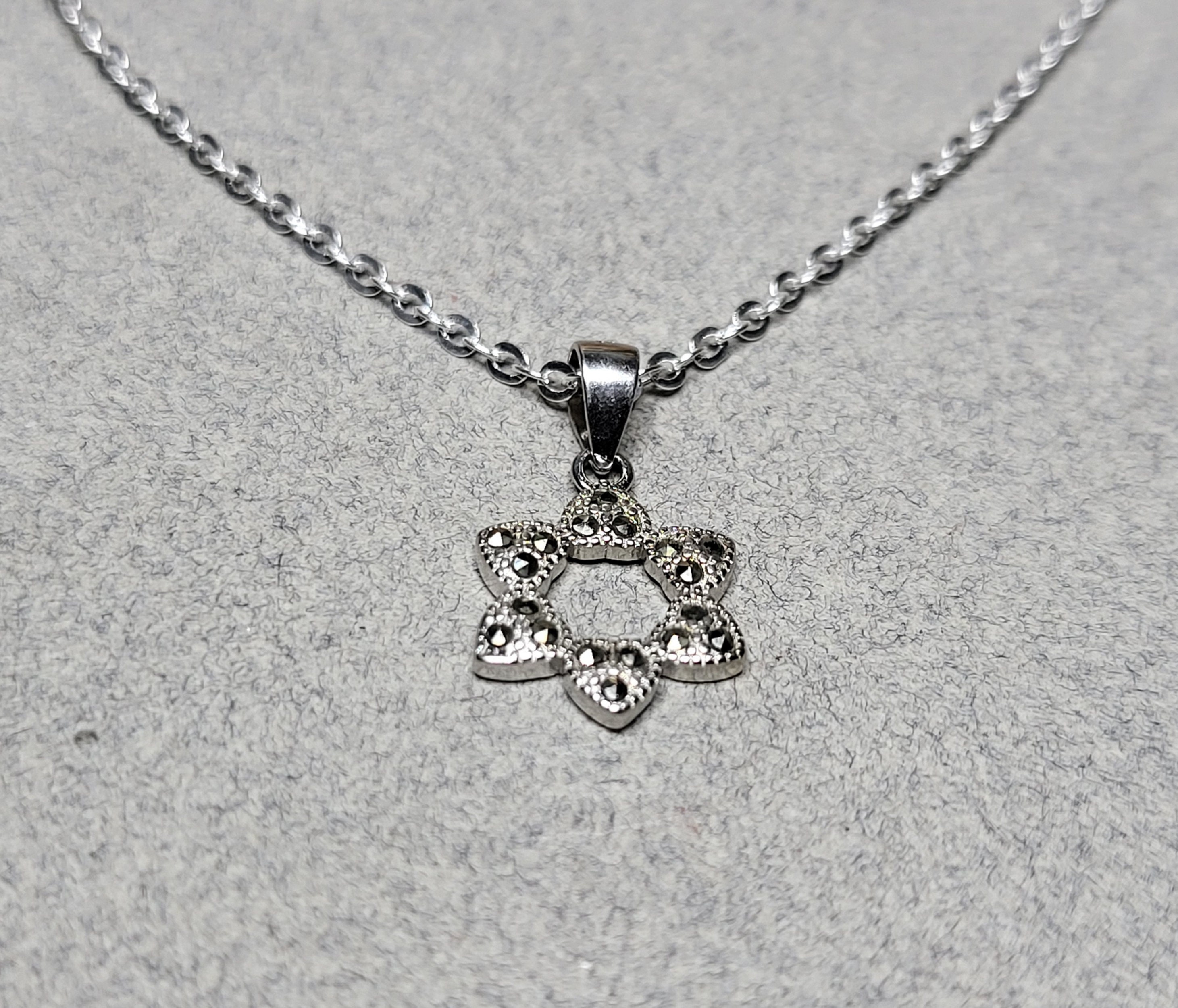 Sterling Silver Star Of David Pendant - Cubic Zirconia, Polished Finish, Gift Boxed