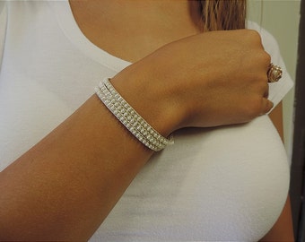 Pearl Bracelet, Silver Bracelet, Sterling Silver, Bride Bracelet, Wedding Bracelet, Bridal Jewelry, Silver & Pearls, Bridesmaid Gift