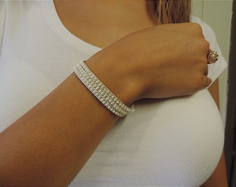 Perlenarmband, Silberarmband, Sterling Silber, Braut Armband, Hochzeitsarmband, Brautschmuck, Silber & Perlen, Brautjungfer Geschenk