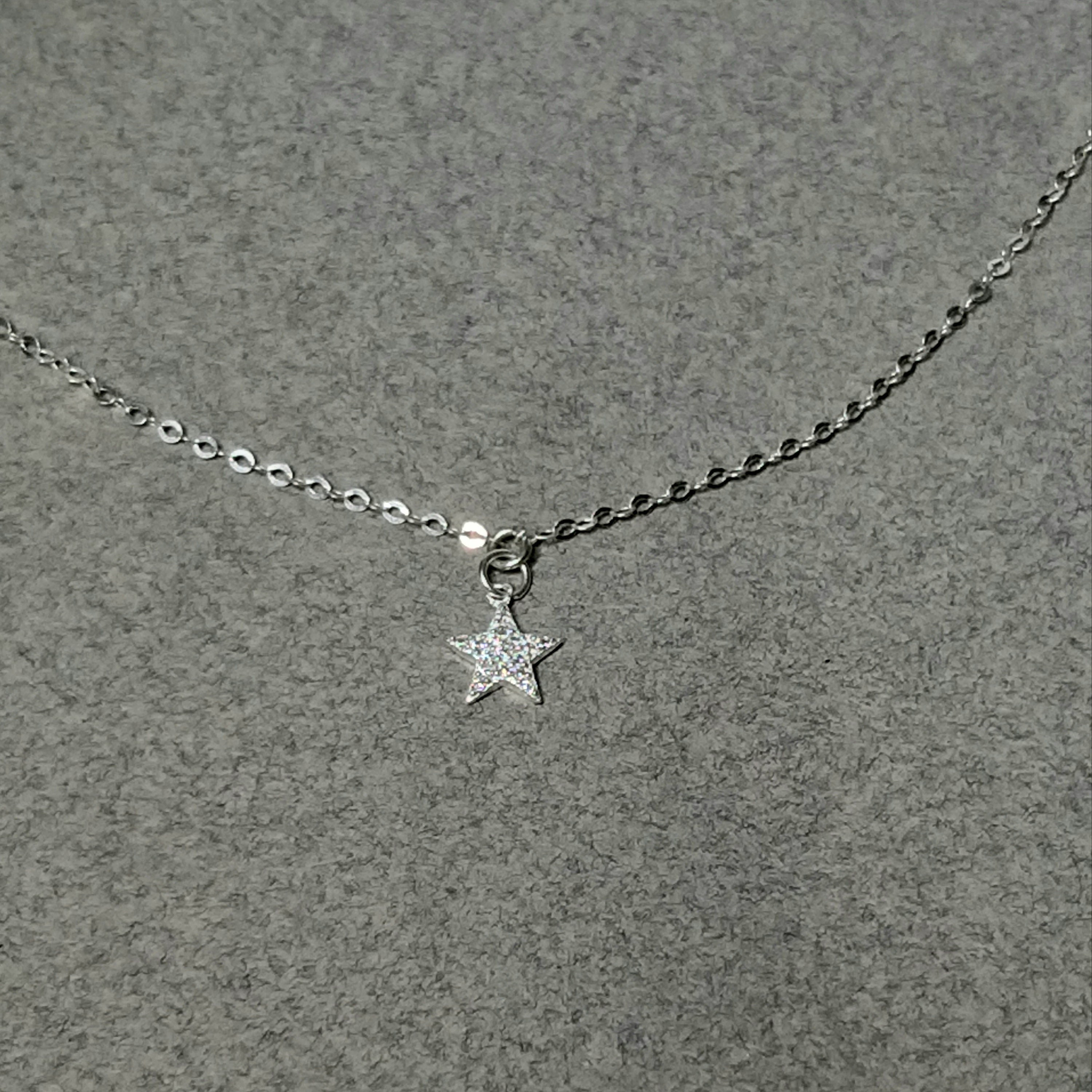 Silver Necklace Silver Star Charm Dainty Gift 