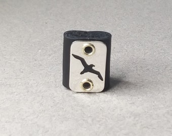 Sterling Silver Albatross Leather Hair Bead, Erkenci Kus Hair Bead