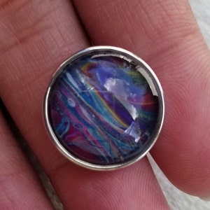 18mm Snap Charm - Fluid Acrylic - Fluid Art - Functional Art #28