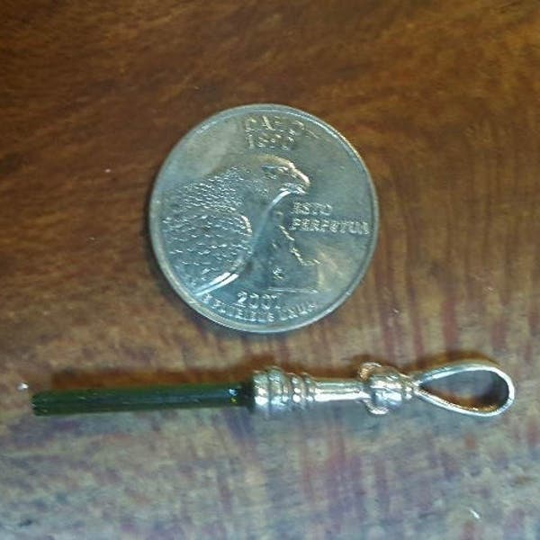 Star Wars inspired Jedi Light Sabre Pendant with Green Tourmaline blade