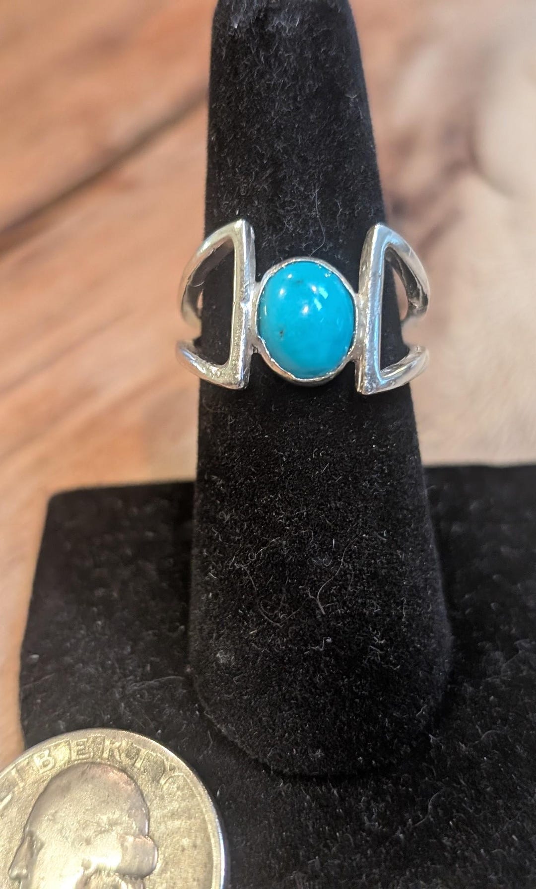 Turquoise and Sterling Silver Ring Size 8 - Etsy