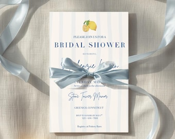 Amalfi Coast Bridal Shower Invitation | Coastal Italian | Mediterranean Summer Garden Party | Editable Digital Download