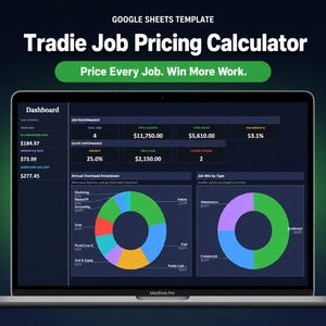 Calcolatore dei prezzi per lavori artigianali, tariffa oraria per elettricisti, preventivo, stima, monitoraggio dei profitti, tariffa oraria, modello di Fogli Google