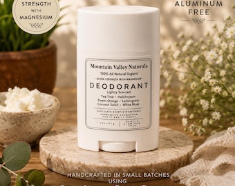 Extra Strength Magnesium Deodorant | Aluminum Free, Grass-Fed Tallow, Lightly Scented