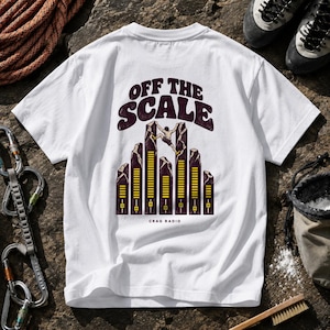 T-shirt Equalizer Climbing, Off the Scale, cadeau pour les mélomanes, blanc unisexe en coton