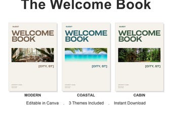 Editable Canva Airbnb Welcome Book Template, 3 Themes (Digital Download)