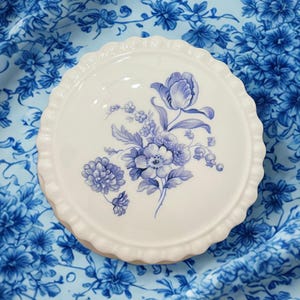 Vintage Coalport Divinity Blue Floral Trinket Box | Bone China Keepsake Made in England