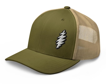 Classic Deadhead Embroidered Lightning Bolt Trucker Hat