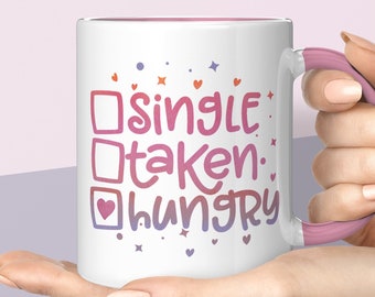 Funny Valentine's Day Cute & Unique Ceramic Coffee Mug Present, Great Gift Idea For Single Friends