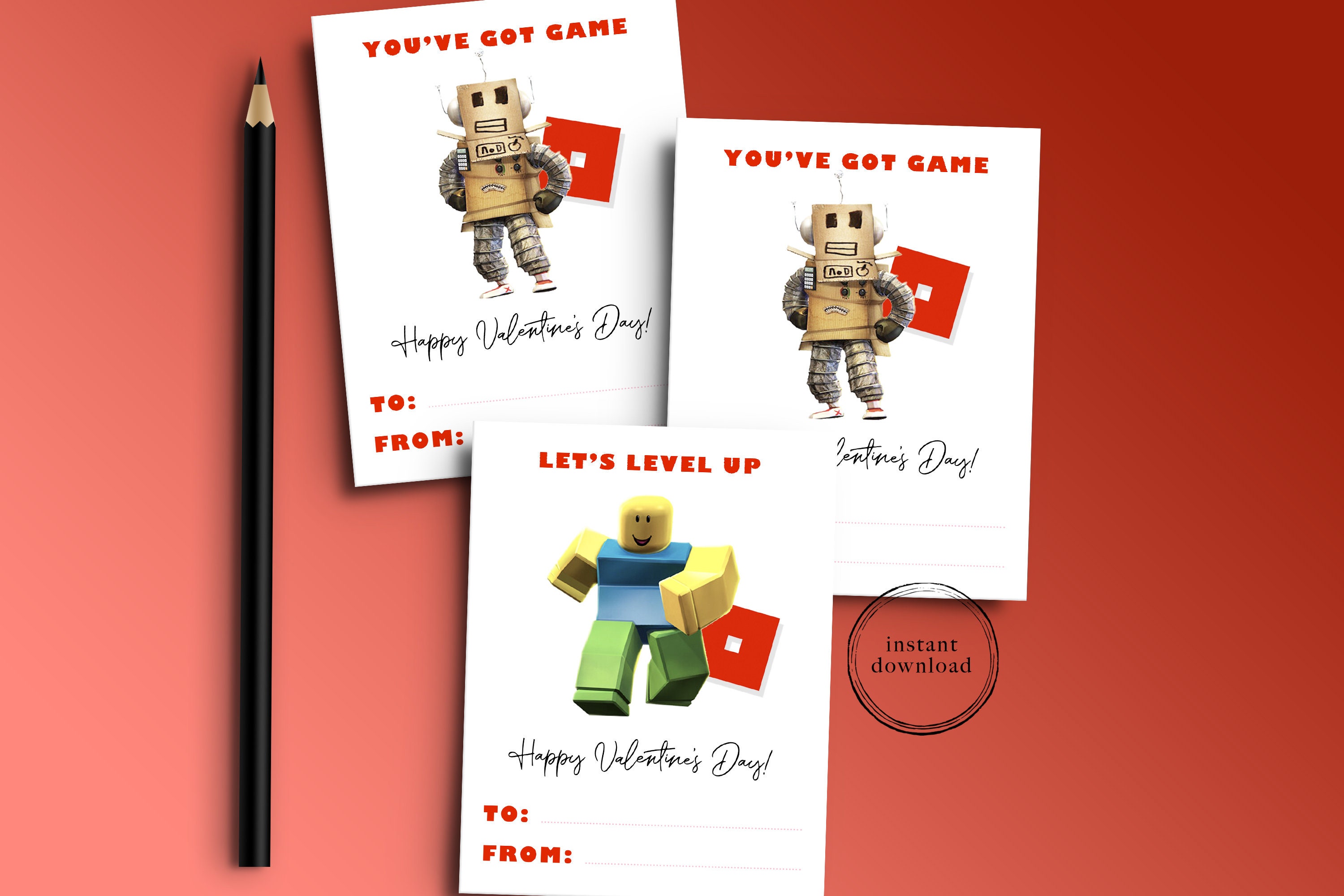 Roblox Kids Funny Valentine Cards | Etsy