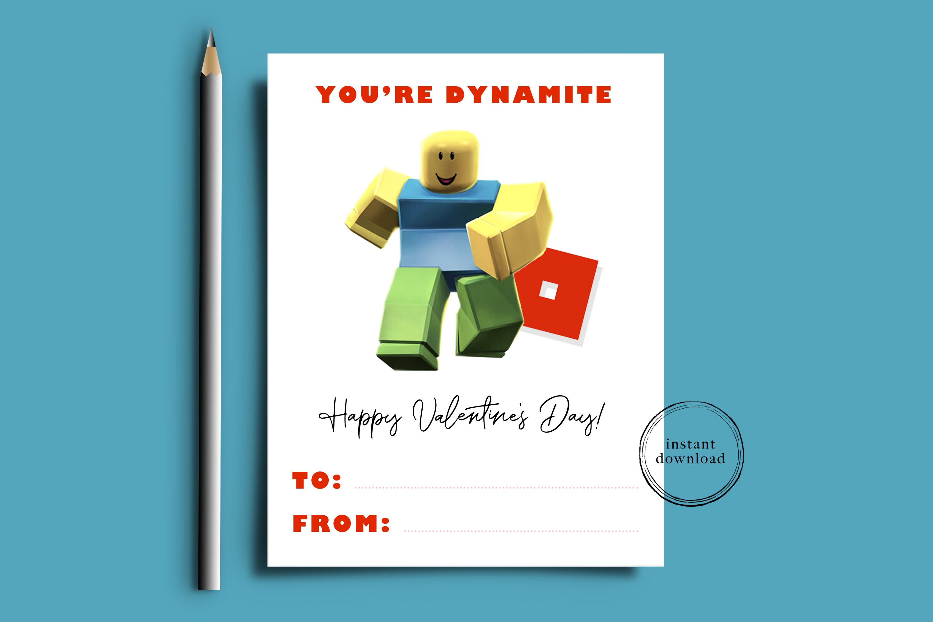 Roblox Kids Funny Valentine Cards | Etsy