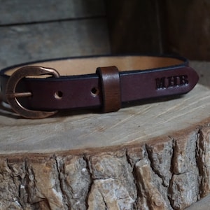 3/4&quot; Toddler’s first leather belt dark brown Personalized Child&#39;s belt, Full grain Leather- infants belt - size 28&quot; waist Hand-made belt