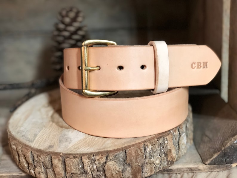 Natural 1 12\u201d Leather belt Patina leather belt full grain leather vegetable-tanned leather handmade great graduation gift