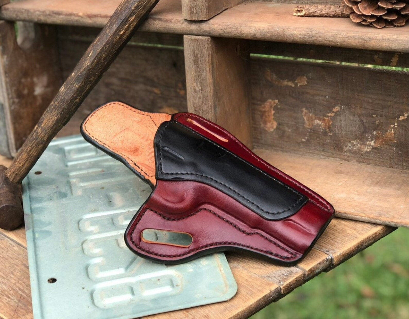 Leather Holster Custom Made Pancake Style OWB Concealed Carry Etsy UK