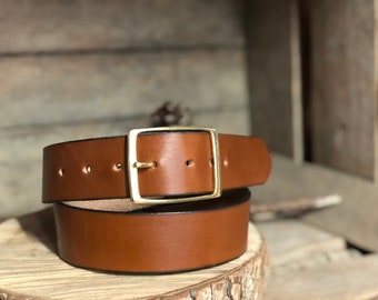Leather belt 1.5"-full-grain Hand made custom leather belt Father's Day gift, Men's leather belt women's leather belt