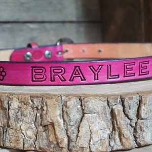 3/4&quot; TODDLER’S first leather belt-child&#39;s leather belt PINK up to size 28&quot; Hand-made belt personalized belt with their name.