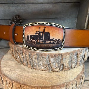 Custom belt buckle | 18 Wheeler | Trucking | Big Truck | Big Rig | Personalized gifts | Trucker Gift