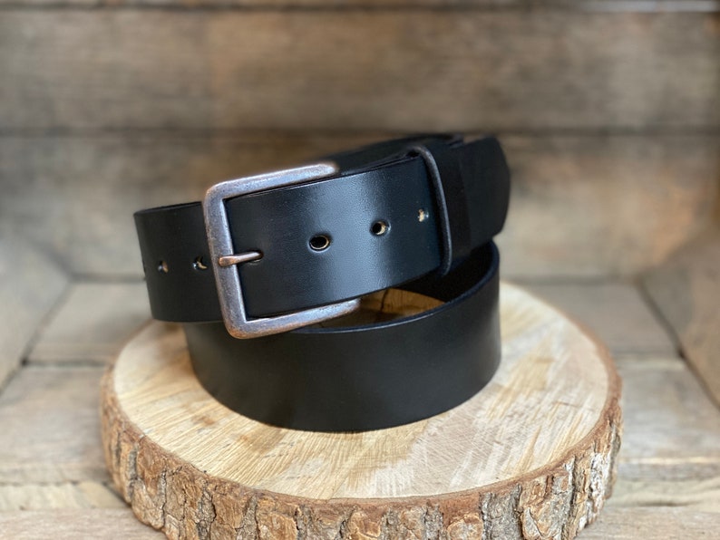 1 3/4 Wide Black Leather Belt-Full Grain English bridle Belt-Men's Leather belt, handmade, personalization, great gift graduation groomsmen image 4