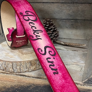 Personalized Guitar strap, customized leather guitar strap perfect gift for the standout guitarist or musician.  Show off your name
