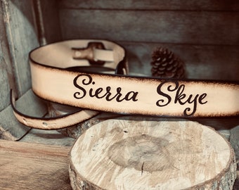 Leather Guitar Strap with name laser engraved | Graduation Gift