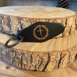 Leather motel keychain | Christian Keychain